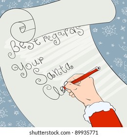 Santa greeting signs. Vector, Eps8