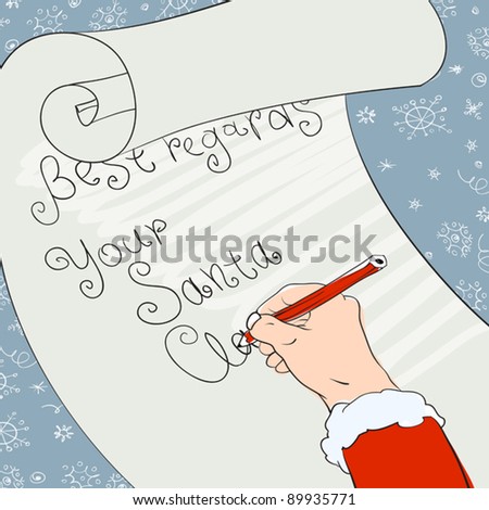 Santa greeting signs. Vector, Eps8