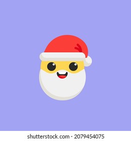 Icono plano emoticono de Santa Grinning Face, signo vectorial, pictograma colorido. Símbolo, ilustración del logotipo. Diseño de estilo plano