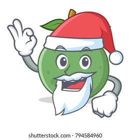 Santa guava mascot cartoon style