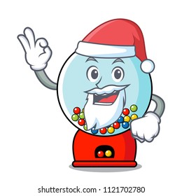 Santa gumball machine mascot cartoon