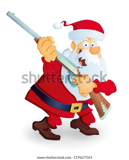 Santa Gun Stock Vector (Royalty Free) 119627563