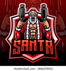 Santa gunner mascot. esport logo design