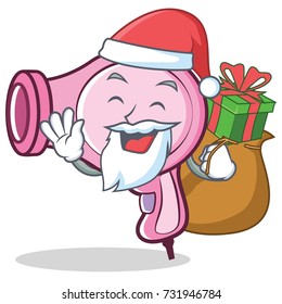 Santa hair dryer character vector