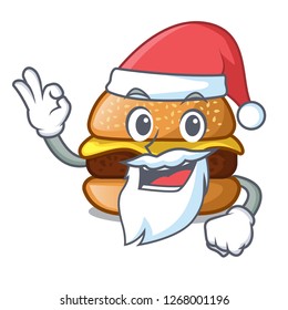 Santa hamburger with the cartoon cheese toping