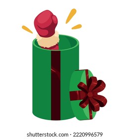 santa hand in gift icon