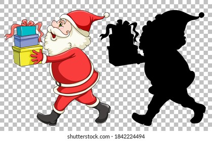 Santa handing the gift illustration
