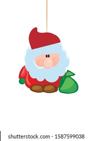 santa hang xmass clauss cartoon