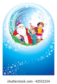 Santa happy children