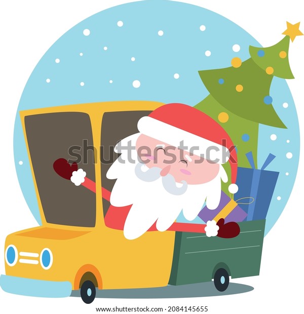 santa is happy to deliver gifts in a car\
illustration design great for wallpapers, bed sheets, blankets,\
\
cellphone cases, for web banner, business presentation, branding\
package, \
christmas\
card,