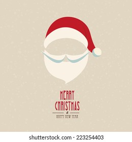 santa hat and beard snowy winter background