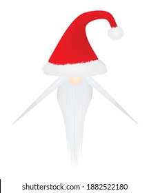 Santa hat and beard. vector