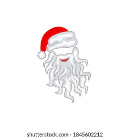 Santa sombrero con barba. Ilustración vectorial.