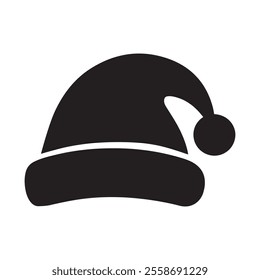 Santa hat cap icon vector silhouette illustration christmas winter season cap