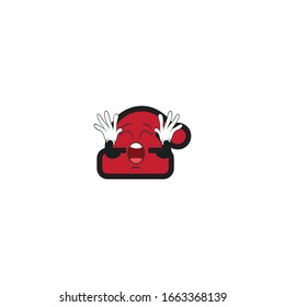 santa hat cartoon characters design with expression. you can use for stickers, pins, mascot or patches