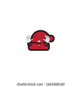 santa hat cartoon characters design with expression. you can use for stickers, pins, mascot or patches