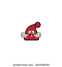 santa hat cartoon characters design with expression. you can use for stickers, pins, mascot or patches