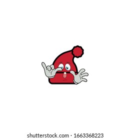 santa hat cartoon characters design with expression. you can use for stickers, pins, mascot or patches
