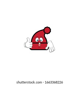 santa hat cartoon characters design with expression. you can use for stickers, pins, mascot or patches
