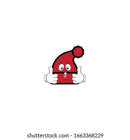 santa hat cartoon characters design with expression. you can use for stickers, pins, mascot or patches