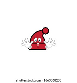 santa hat cartoon characters design with expression. you can use for stickers, pins, mascot or patches