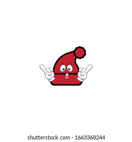 santa hat cartoon characters design with expression. you can use for stickers, pins, mascot or patches