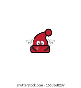 santa hat cartoon characters design with expression. you can use for stickers, pins, mascot or patches