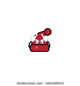 santa hat cartoon characters design with expression. you can use for stickers, pins, mascot or patches
