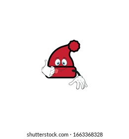 santa hat cartoon characters design with expression. you can use for stickers, pins, mascot or patches