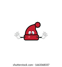 santa hat cartoon characters design with expression. you can use for stickers, pins, mascot or patches