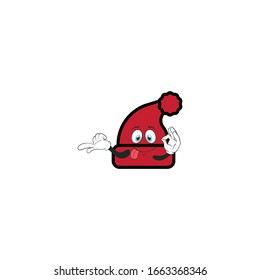 santa hat Zeichentrickfiguren Design mit Ausdruck. Sie können für Aufkleber, Stifte, Maskottchen oder Pflaster verwenden
