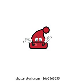 santa hat cartoon characters design with expression. you can use for stickers, pins, mascot or patches