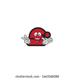 santa hat cartoon characters design with expression. you can use for stickers, pins, mascot or patches