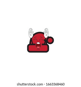 santa hat cartoon characters design with expression. you can use for stickers, pins, mascot or patches