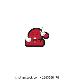 santa hat cartoon characters design with expression. you can use for stickers, pins, mascot or patches