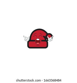santa hat cartoon characters design with expression. you can use for stickers, pins, mascot or patches