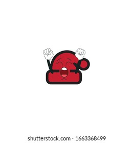 santa hat cartoon characters design with expression. you can use for stickers, pins, mascot or patches