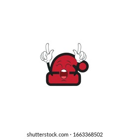 santa hat cartoon characters design with expression. you can use for stickers, pins, mascot or patches