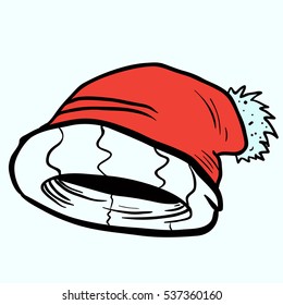 santa hat cartoon illustration