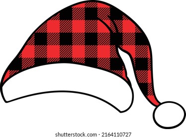 Santa Hat Vector aislado de búfalo de Navidad