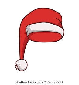 santa hat christmas clothes object illustration. 