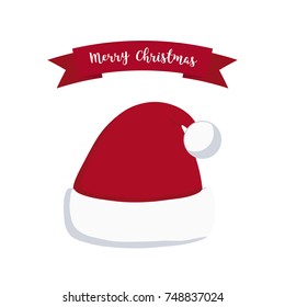 santa hat christmas greeting banner isolated background