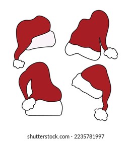 santa hat Christmas icon vector illustration template design