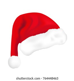 Santa hat. Christmas, new year concept. Isolated on white background. Vector illustration
