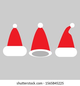 Santa hat for Christmas on a gray background.