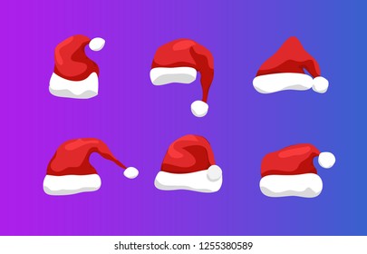 Santa hat christmas vector cap isolated