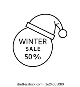 Santa hat circle icon. Simple line, outline vector elements of winter sale icons for ui and ux, website or mobile application