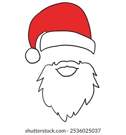 Santa hat Santa Claus Christmas dress up mask pretend illustration upper lip beard masquerade mask