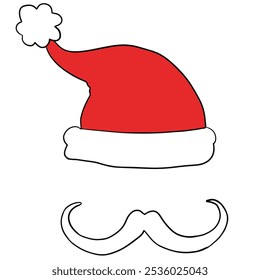 Santa hat Santa Claus Christmas dress up mask pretend illustration upper lip beard masquerade mask