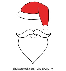 Santa hat Santa Claus Christmas dress up mask pretend illustration upper lip beard masquerade mask